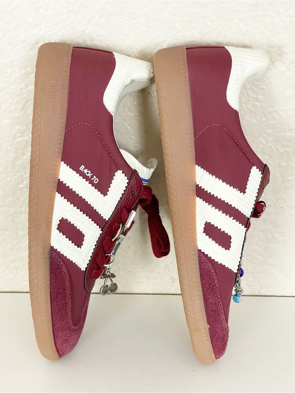 Back 70 Ghost sneaker Burgundy & White Retro Trainer - Picture 13 of 13